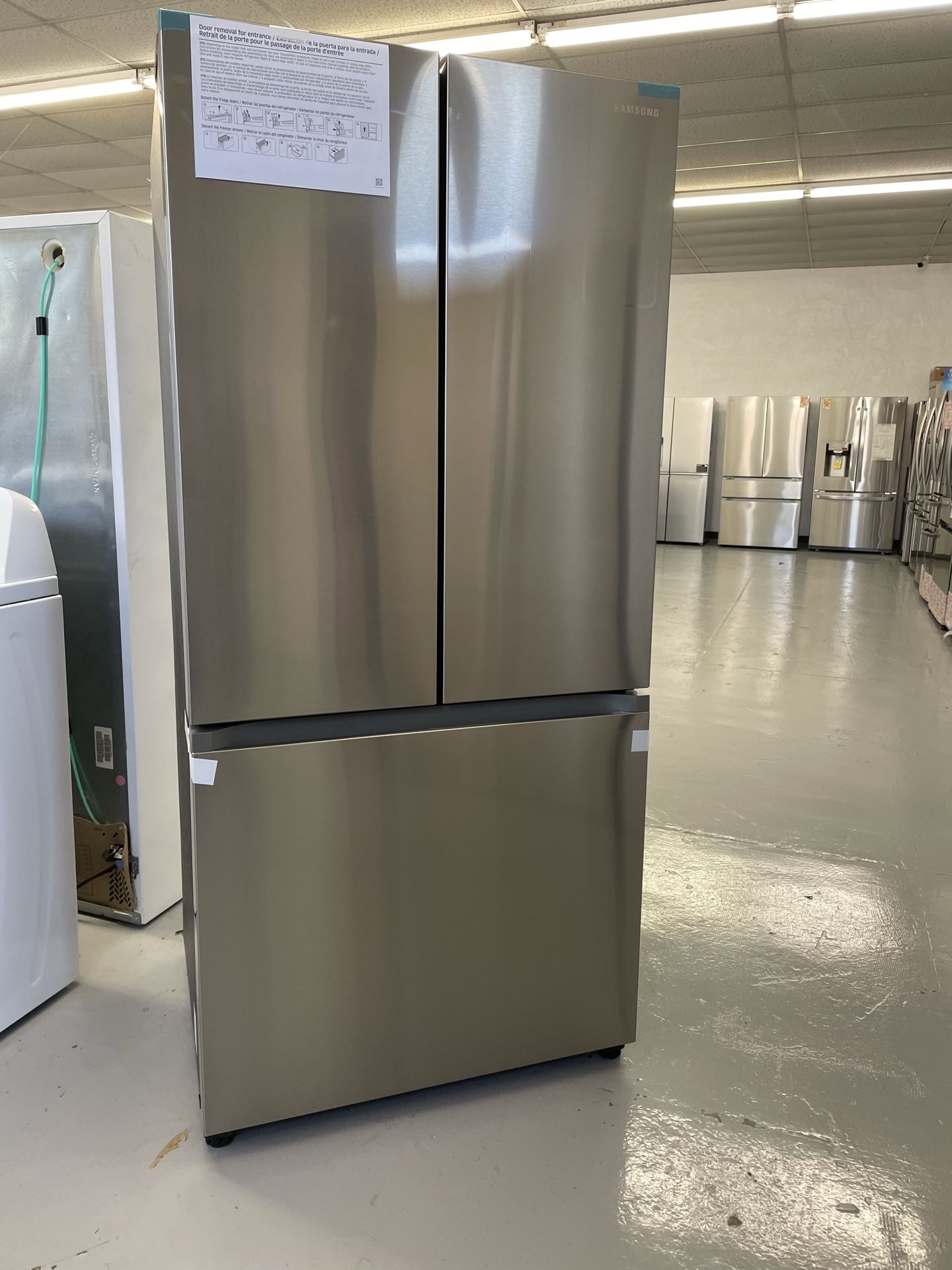Samsung 17.5 cu. ft. Counter Depth 3-Door French Door Smart Refrigerator in Stainless Steel
