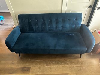 Blue Velvet Couch / Futon