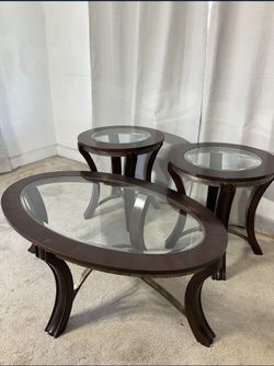 Glass Top Coffee Table Set Of 3