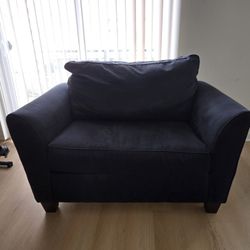 Blue Oversized Chair And  Love Seat