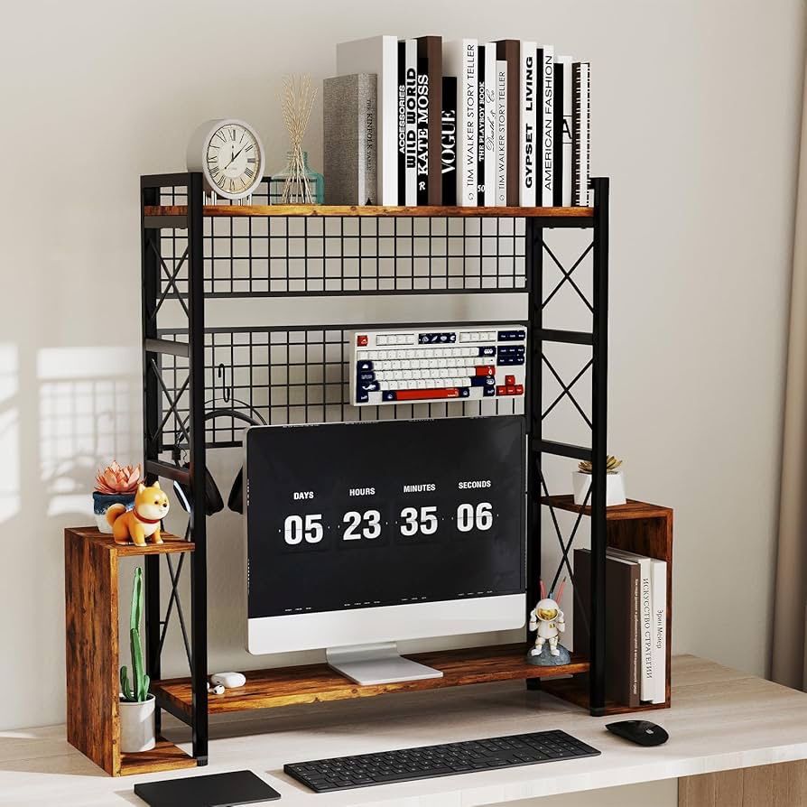 3 Tier Desktop Hutch Bookshelf