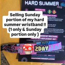 Hard Summer 2025 ( Sunday Portion Admission Wristband ) 