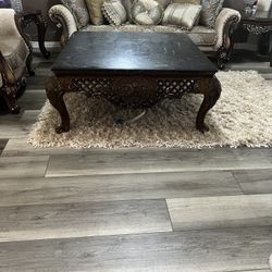 Coffee Table (Marble & Solid Wood)