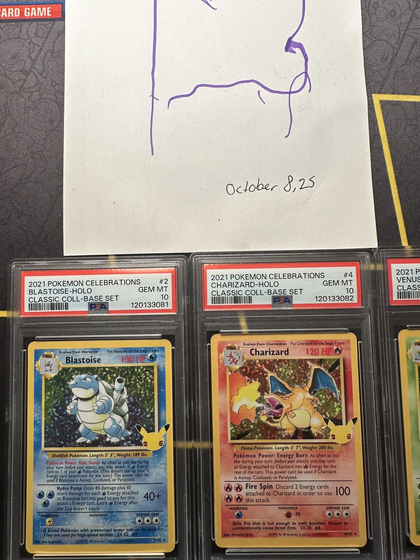 PSA 10 Pokémon Celebrations Charizard, Blastoise & Venusaur Starters
