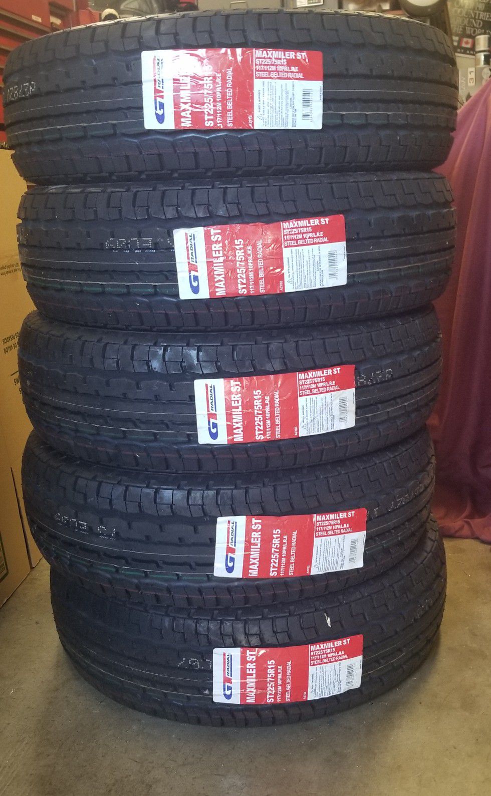 Total of 5 Brand New ~ Tires for Trailer