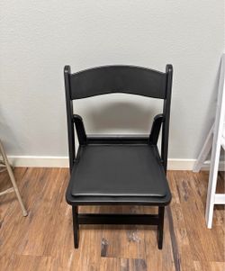 Black resin chairs
