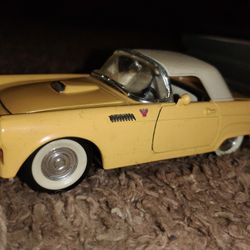 1955 Yellow Ford Thunderbird Convertible Diecast Car SS 5718 1/24 Scale