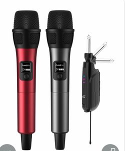 Wireless Microphone, 2 Pack, Black