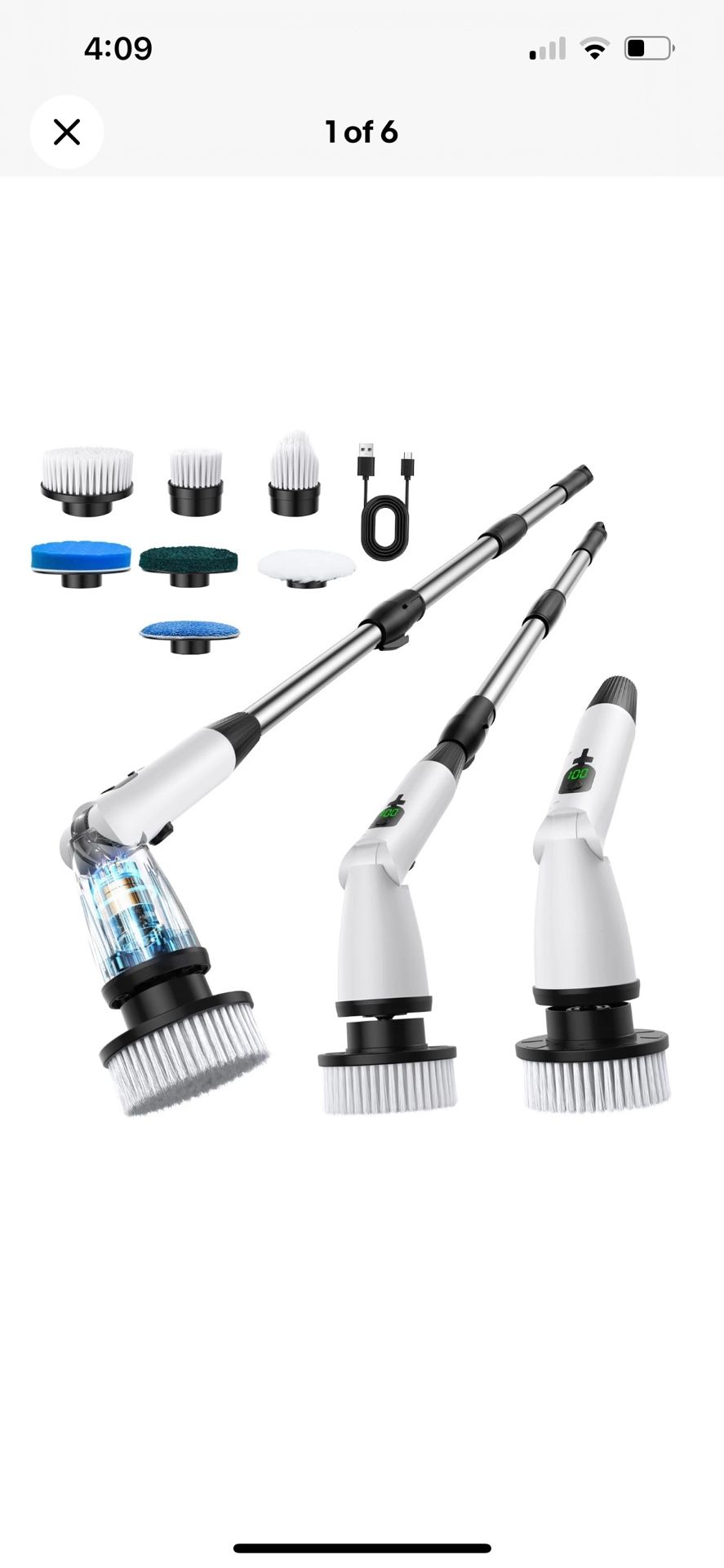 11 in 1 Electric Spin Scrubber Cordless Cleaning Brush 3 Adjustable Angles 2 ...