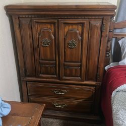 Brown Wooden Bed Set 