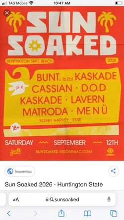 Sunsoaked Kaskade ticket