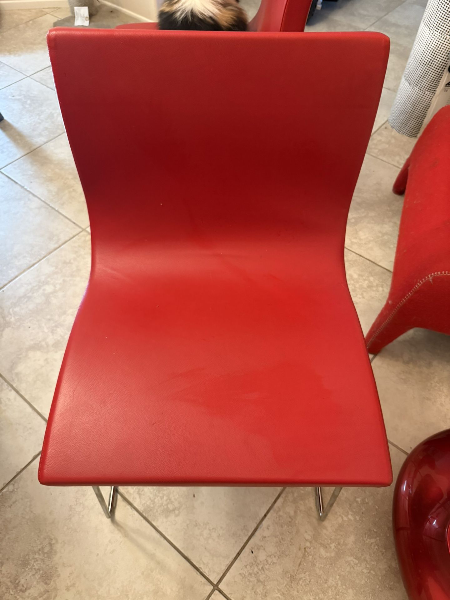 Ligne Roset Modern Red Dining Chair – Made in France