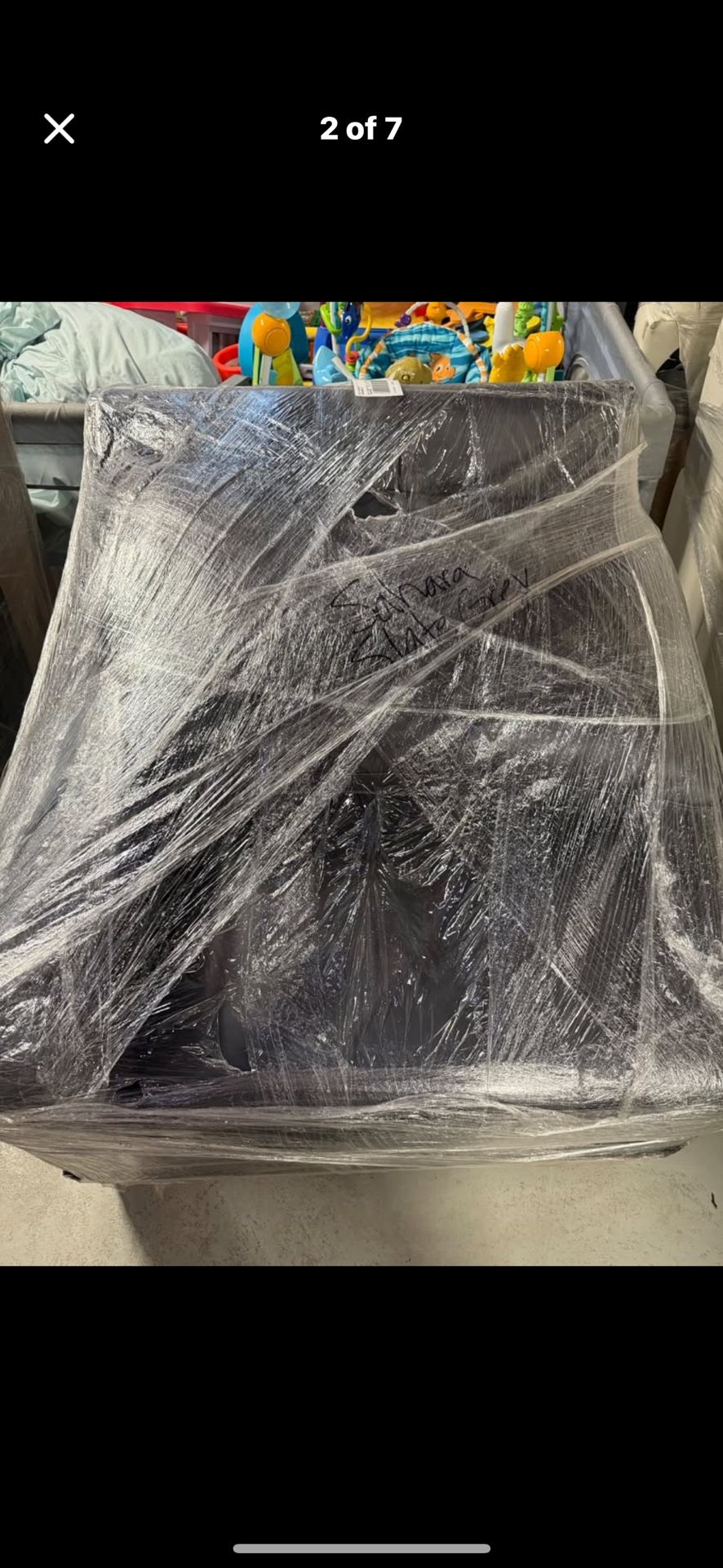 TITLE: Macy’s LAF Chair – Slate Grey Modular Sectional DESCRIPTION: Macy’s Left-Arm Chaise in the Slate Grey Sahara fabric. Deep seating, super comfy