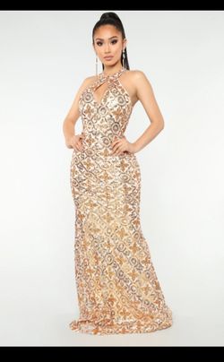 princess polly baby blue dress FASHION NOVA MAKING A STATEMENT SEQUIN MAXI DRESS GOLD SIZE M 4268527