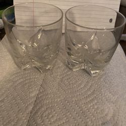 Old Fashion Cocktail Glasses A Pair 