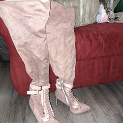 Pink Thigh High Boots Size 8.5
