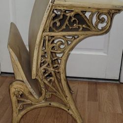 Antique Cast Iron and Wood Children's School Desk