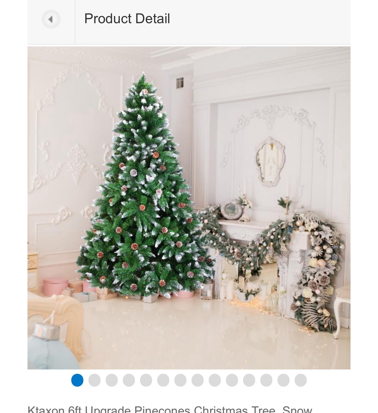 New in Box 6ft Upgrade Pinecones Christmas Tree, Snow Flocked Xmas Trees Unlit, 920 Branch Tips, Indoor & Outdoor Decoration, Green, G1