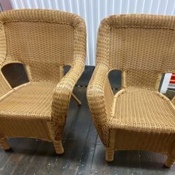 (2) Hampton Bay Outdoor Wicker Chairs