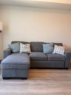 Bloom Reversible pull-out Sofa storage Chaise in Gray w