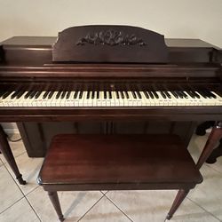 Wurlitzer Piano, Bench, and Instructional Books