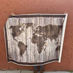 Large IKEA Driftwood Poster Of World