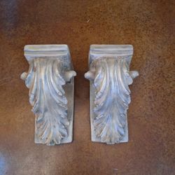 Set of 2 Concrete Corbel Curtain Rod Wall Brackets