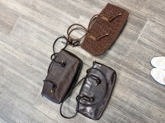 Lot of 3 Brown Leather Handbags