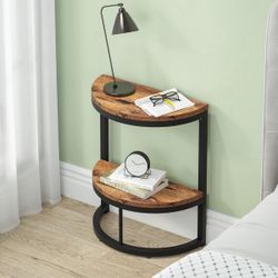 2-Tier Semi-Circle End Table with Storage Shelf | Wayfair
