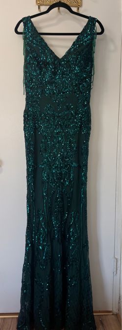 Green sequin dress