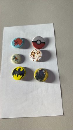 Mixed Novelty Pin Button Badge Set of 6