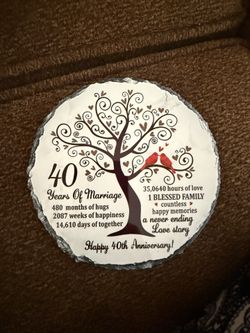 40 Years Anniversary Plaque