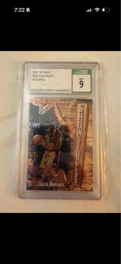 1997 Topps Finest Kobe Bryant Showstoppers w/ Coating 262 CSG 9