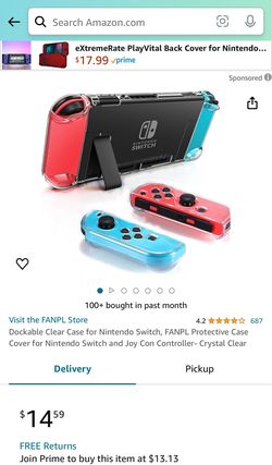 Dockable Clear Case for Nintendo Switch, VANJUNN 3 in 1 Protective Case Cover for Nintendo Switch and Joy-Con Controller with Clear Grip Cover Shock-A