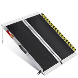 Portable Wheelchair Ramp 3FT, Non-Slip Aluminum Folding Handicap Ramp, Door Threshold Wheelchair Ramps for Home, Wheel Chair Ramp for Home Steps, Door