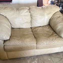Leather Loveseat and Easy Chair