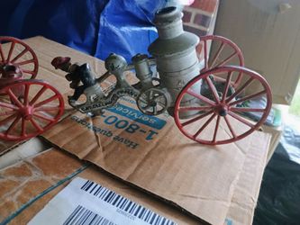 Cast iron vintage horse and buggy