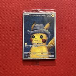 Pokemon TCG card pikachu with grey felt hat