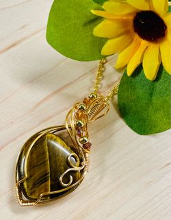 Golden Tiger Eye Heart Pendant