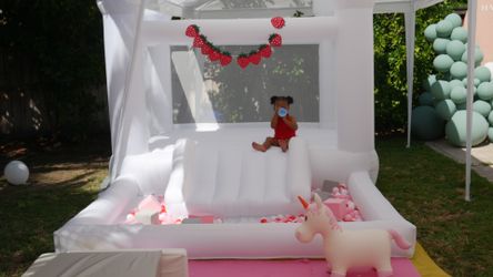 Mini White Bounce House