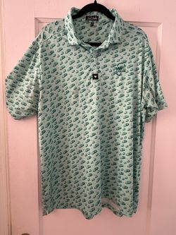Bad Birdie Mens Golf Polo Shirt XL - Green Waste Management Trucks Print Phoenix Open Embroidered