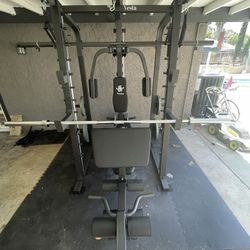 Vesta Fitness Smith Machine 2001 w/Bench Attachment | 230lb Bumpers Weights | 7ft Olympic Bar | Fitness | Gym Equipment | FREE DELIVERY 🚚 
