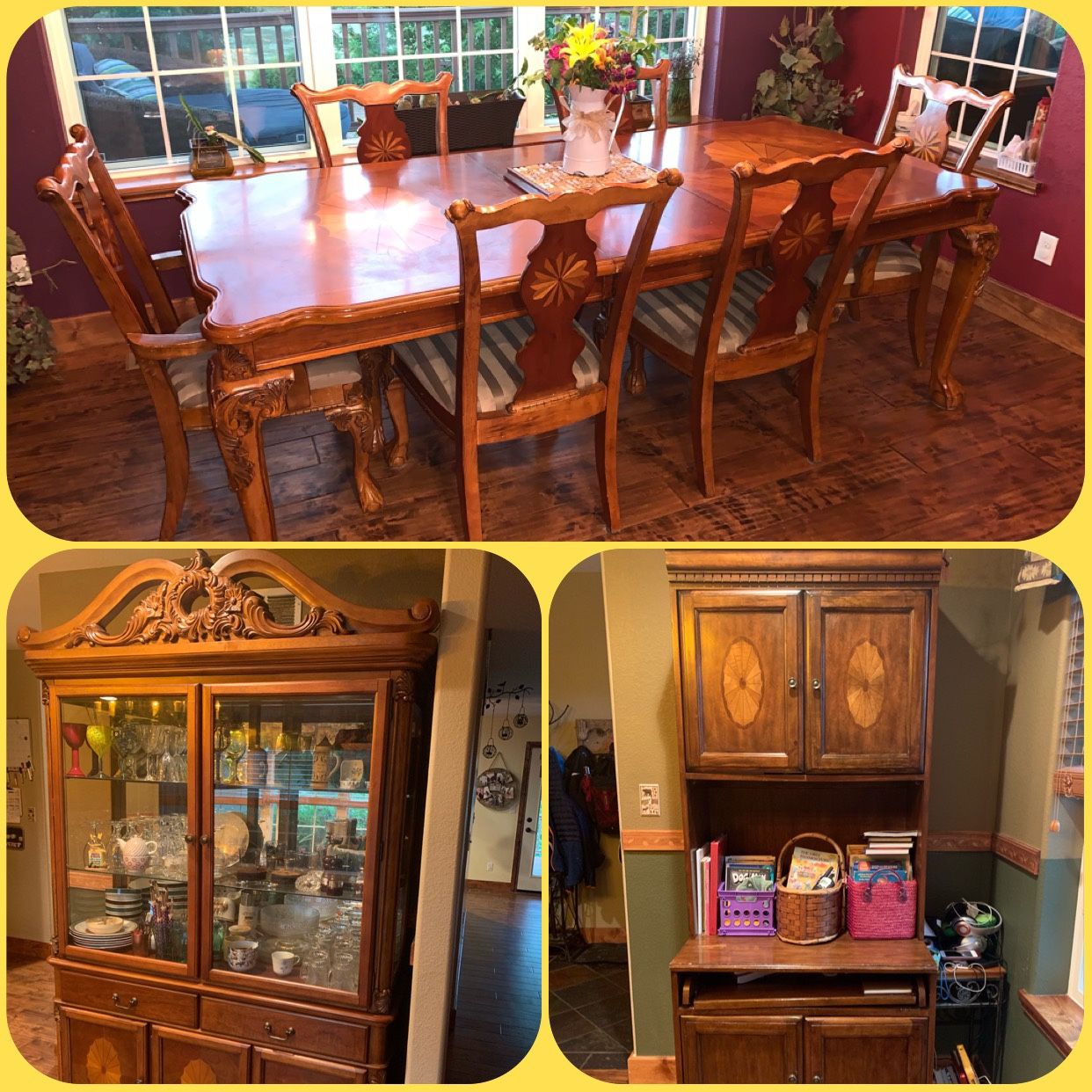 6-per dining room table, China cabinet, & Hutch