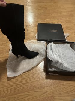 brand new black high heel boots