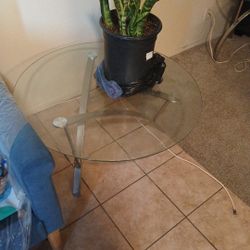 Glass Table and Queen Size Mattress 