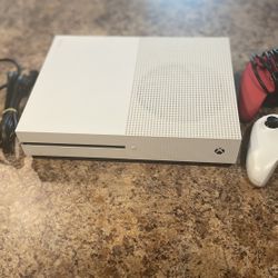 Xbox One S with Two Controllers And Cables
