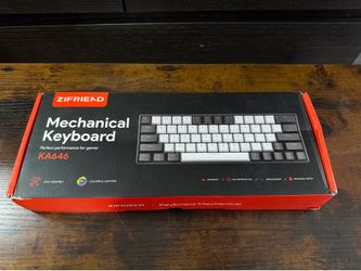 ZIFRIEND KA646 Mechanical Gaming Keyboard RGB Backlit Blue Switch Black/White
