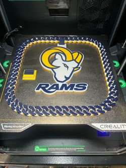 3D Printed Rams Logo Sign and Chain Necklace