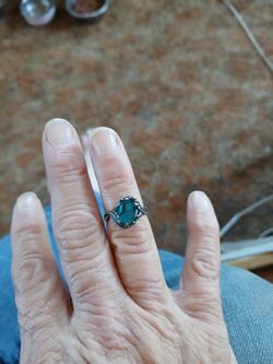 Silver ring With Blue Stone..5.00 firm needs to be cleaned
