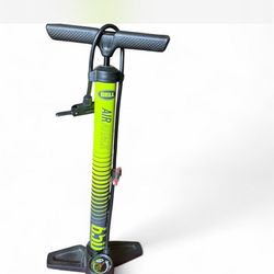 LIKE NEW Bell “Air Attack” floor bike pump in bright neon yellow/black